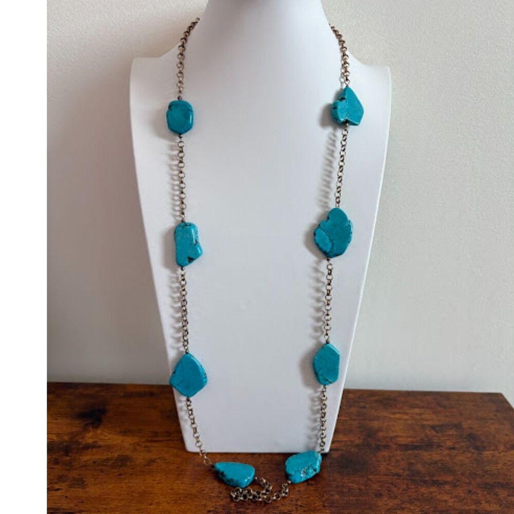 Turquoise and Gold Statement Necklace